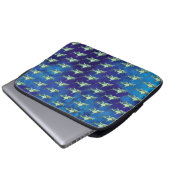 Haie, Muster blau Laptopschutzhülle (Vorne Knopf)