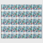 Haie Niedlich unter der Sea Girl Birthday Party Geschenkpapier (Flach)