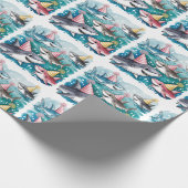 Haie Niedlich unter der Sea Girl Birthday Party Geschenkpapier (Ecke)