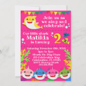 Haie Pink zum Geburtstag Einladung (Vorderseite)