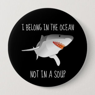 Haie retten Flossenverstümmelung Umweltschutz Button