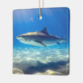 Haie Schwimmen Blauer Ozean Wasser Keramikornament (Links)