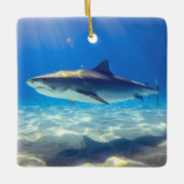 Haie Schwimmen Blauer Ozean Wasser Keramikornament (Vorderseite)