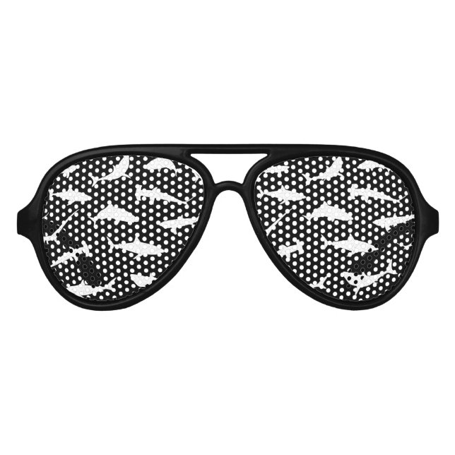 Haie schwimmen Schwarz und Weiß Partybrille (Vorderseite)