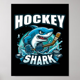 Haie spielen Hockey Lustiges Hockey Poster