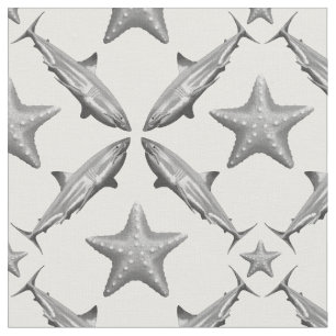 Haie Starfish Ocean Life Nautical Coastal Stoff