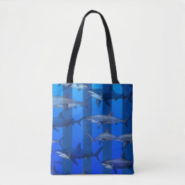 Haie und Blauer Streifen Tasche