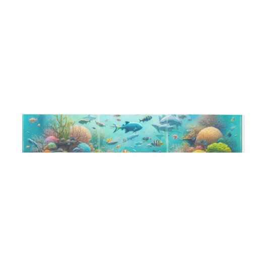 Haie und Fisch Aquatic Aquatic Aquarium Hochzeit Einladungsbanderole (Flach)