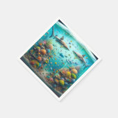 Haie und Fisch Aquatic Aquatic Aquarium Hochzeit Serviette (Ecke)