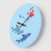 Haie und Fische Große Wanduhr (Winkel)