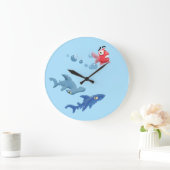 Haie und Fische Große Wanduhr (Zuhause)