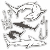 Haie und Haken Icon-Set Aufkleber (Vorderseite)