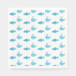 Haie und Whales Blue Boy's Baby Shower Serviette