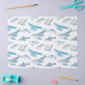 Haie, Wale, Delphine, Siegel auf der White Decoupa Seidenpapier (Basteln)
