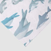 Haie, Wale, Delphine, Siegel auf der White Decoupa Seidenpapier (Detail)