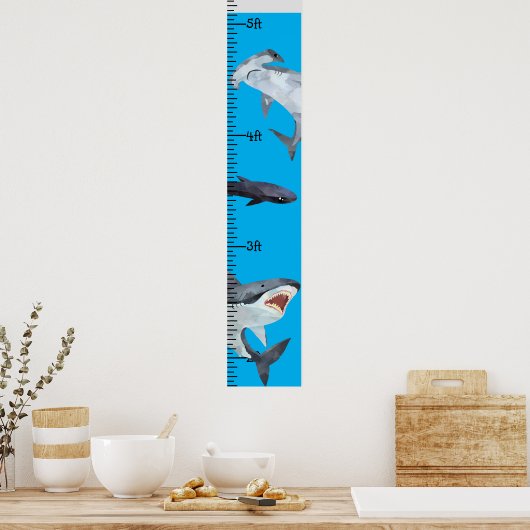 Haien Boy Name Growth Chart Personalisiert Poster (Küche)