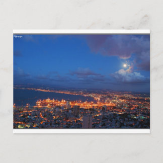 Haifa Nacht Postkarte
