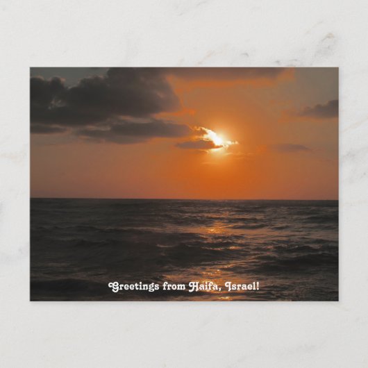 Haifa Sunset Postcard Postkarte (Vorderseite)