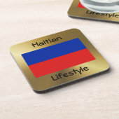 Haifahne+Text-Untersetzer Getränkeuntersetzer (Linke Seite)