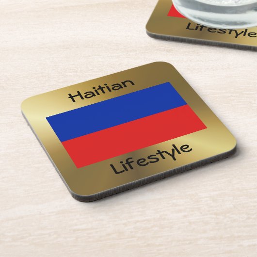 Haifahne+Text-Untersetzer Getränkeuntersetzer (Linke Seite)