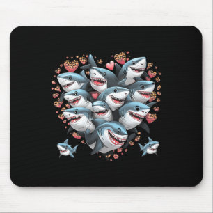 Haifans Meeres Taucher Haie bilden ein Herz  Mousepad