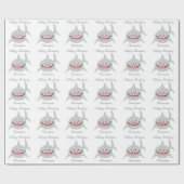 Haifisch addieren gerade Namensgeburtstag Geschenkpapier (Flach)