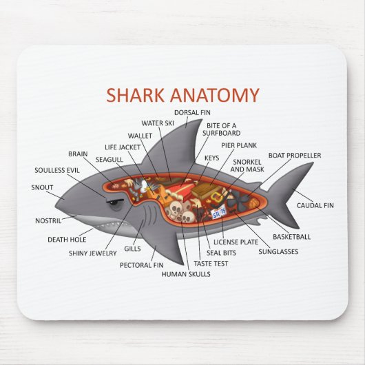 Haifisch-Anatomie Mousepad (Vorne)