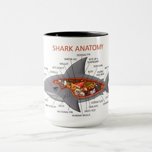 Haifisch-Anatomie Tasse (Zentrum)