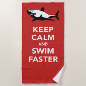 Haifisch-Angriff - behalten Sie Ruhe u. schwimmen Strandtuch (Vorderseite)