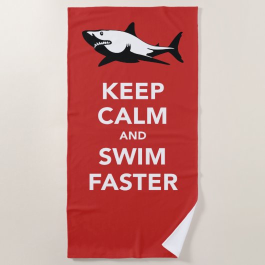 Haifisch-Angriff - behalten Sie Ruhe u. schwimmen Strandtuch (Vorderseite)
