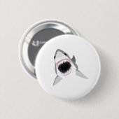Haifisch-Angriff - Biss des Weißen Hais Button (Vorne & Hinten)