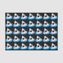 Haifisch-Angriff - Weißer Hai Seidenpapier