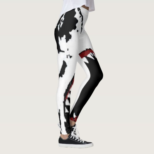 HAIFISCH-ANGRIFFS-LEGGINGS - GROSSER WEISSER LEGGINGS (Rechts)
