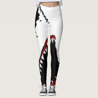 HAIFISCH-ANGRIFFS-LEGGINGS - GROSSER WEISSER LEGGINGS