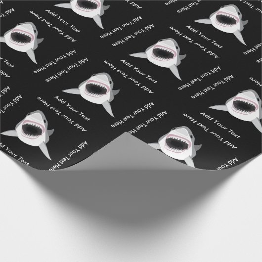 Haifisch-Angriffs-lustiger kundenspezifischer Text Geschenkpapier (Ecke)