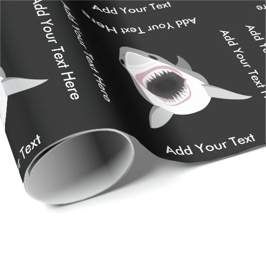Haifisch-Angriffs-lustiger kundenspezifischer Text Geschenkpapier (Rolleneckpunkt)