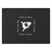 Haifisch-Angriffs-lustiger kundenspezifischer Text Tischdecke (Vorderseite (Horizontal))