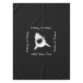 Haifisch-Angriffs-lustiger kundenspezifischer Text Tischdecke (Vorderseite)