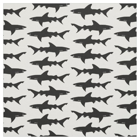 Haifisch-Angriffs-Schwarzweiss-Schule der Stoff (Muster)
