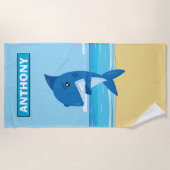 Haifisch auf dem Strand-personalisierten Badetuch (Vorderseite)