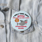 Haifisch-Baumnuß Allergie-Alarm-personalisierte Button (Beispiel)