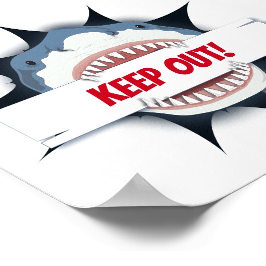 Haifisch Behalte Abzeichen Poster (Ecke)