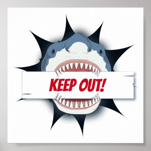 Haifisch Behalte Abzeichen Poster (Vorne)