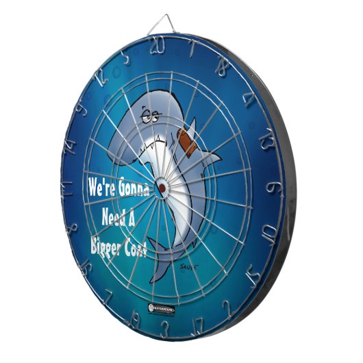 Haifisch braucht einen größeren Cartoon Funny Funn Dartscheibe (Vorderseite rechts)