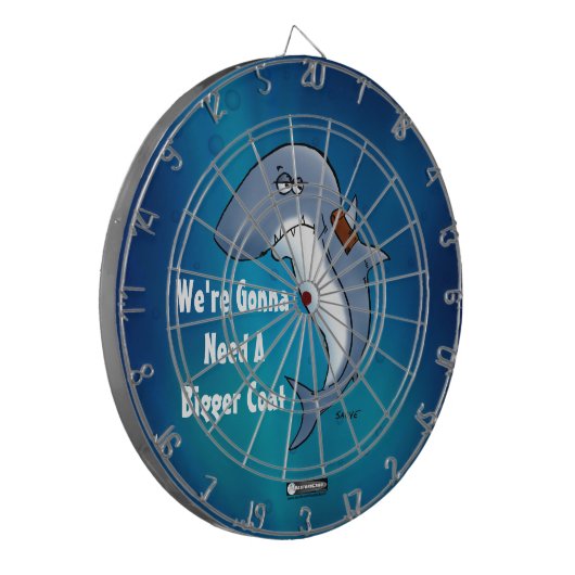 Haifisch braucht einen größeren Cartoon Funny Funn Dartscheibe (Vorderseite Links)