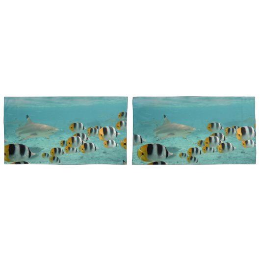 Haifisch, der Fische in tropischer Bora Bora Kissenbezug (Vorderseite-Set)
