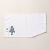 Haifisch-Design mit Monogramm Badhandtuch Set (Handtuch)