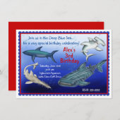 Haifisch-Einladungen Einladung (Vorne/Hinten)