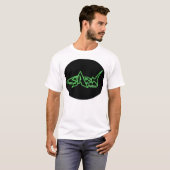 Haifisch entwirft grüne Neonfront T-Shirt (Vorne ganz)