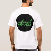 Haifisch entwirft grünes Neon T-Shirt (Rückseite)